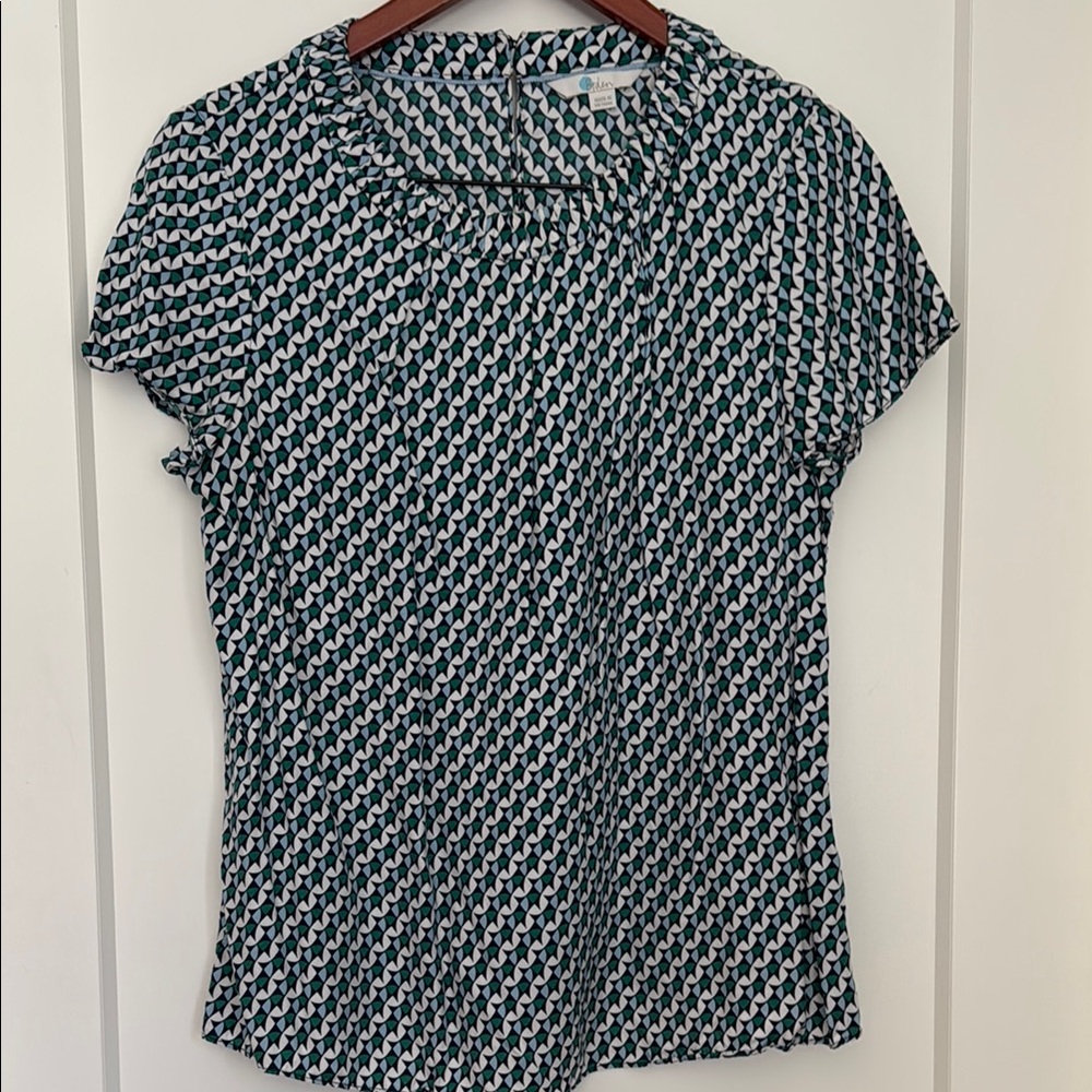 Stylish Green and White Women's Top